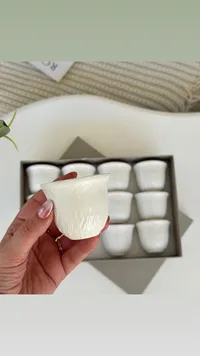 طقم فناجين قهوة سيراميك بتصميم مموج