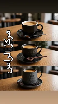 طقم أكواب قهوة سيراميك - مركز الأواني