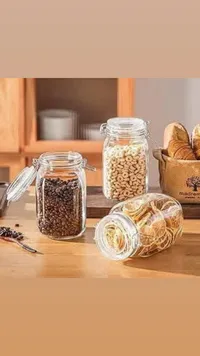 طقم مرطبانات زجاجية محكمة الإغلاق