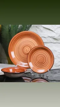طقم أطباق سيراميك بتصميم حلزوني