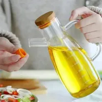 زجاجة توزيع الزيت والخل الزجاجية