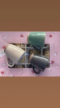 طقم أكواب سيراميك ملونة