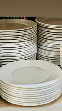 طقم أطباق تقديم سيراميك أبيض