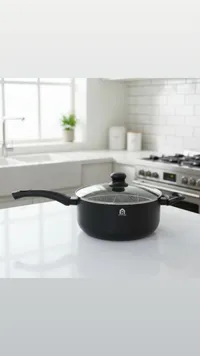 قدر طهي عميق مع غطاء زجاجي - هوم إكس (HomeX)