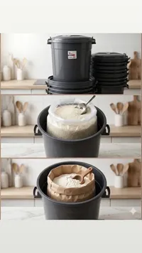 دلو تخزين بلاستيكي متعدد الاستخدامات - كيتشن وير (Kitchenware)