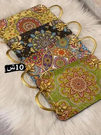 صينية تقديم مزخرفة بنقوش ماندالا مع مقابض ذهبية - سوق غزة