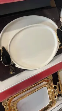طقم صواني تقديم بيضاوية بتصميم عصري