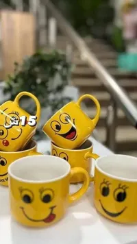 مج سيراميك بتصاميم الوجوه الضاحكة - سوق غزة