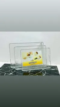 طقم صحون تقديم زجاجية - 3 قطع