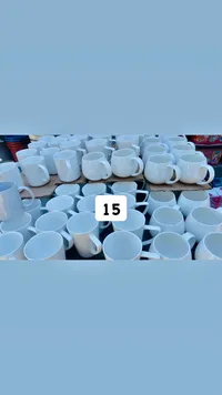 مج سيراميك أبيض سادة - سوق غزة