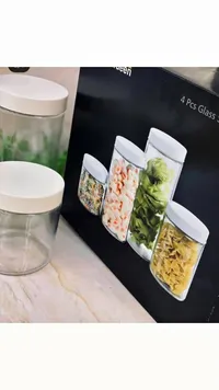 طقم مرطبانات زجاجية 4 قطع - كيتشن كوين (Kitchen Queen)