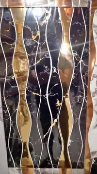 بلاط سيراميك ديكور رخامي أسود وذهبي