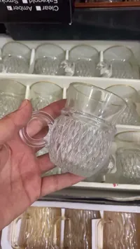 طقم أكواب زجاجية مزخرفة