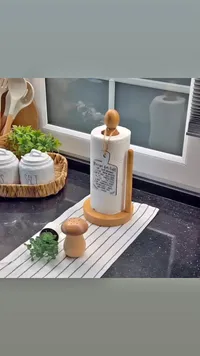 حامل مناشف ورقية خشبي بتصميم عصري