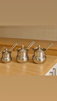 طقم ركوات قهوة ستانلس ستيل - 3 قطع