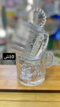 كوب زجاجي مزخرف بمقبض كروي - سوق غزة
