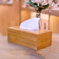 علبة مناديل خشبية بتصميم عصري
