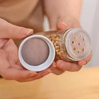 مرطبان توابل زجاجي بغطاء محكم
