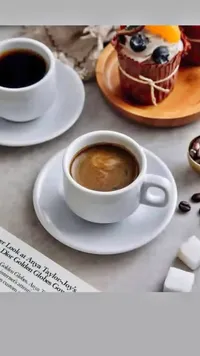 طقم فناجين قهوة سيراميك أبيض