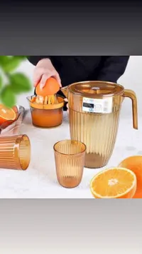 طقم إبريق عصير مع عصارة يدوية وأكواب - هوم ستايل (Home Style)