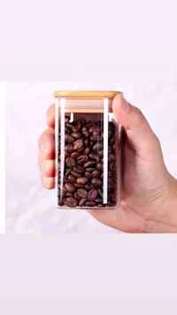 مرطبان زجاجي مربع بغطاء خشبي