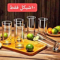 طقم كاسات زجاجية للمشروبات - سوق غزة