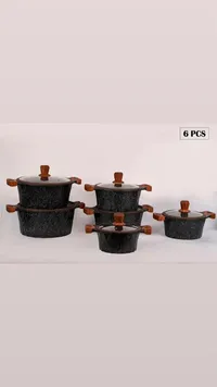 طقم طناجر جرانيت 6 قطع