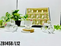طقم أكواب شاي/قهوة زجاجية (ZB145B/L12)