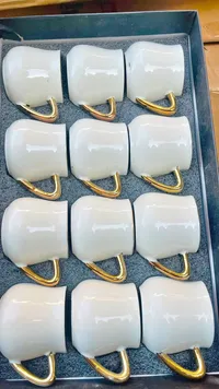 طقم أكواب قهوة - ذهبي