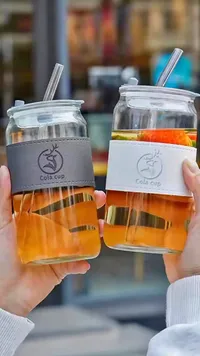 كوب كولا زجاجي مع ماصة (Cola cup)