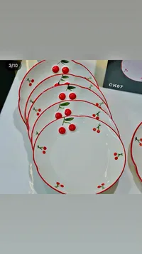 أطباق سيراميك بتصميم كرز (CK07)