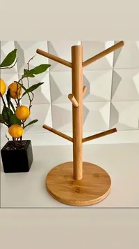 حامل أكواب خشبي
