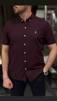 قميص رجالي كاجوال بأكمام قصيرة - بولو رالف لورين (Ralph Lauren)