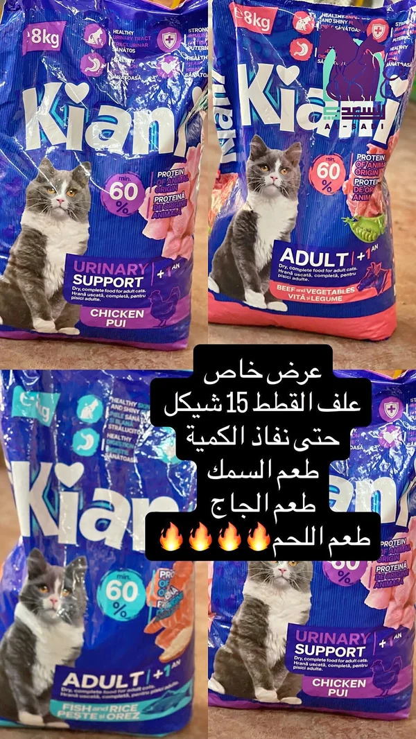 طعام قطط بالغ بنكهة الدجاج - كيان (Kian) - مواشي وأغنام - سوق غزة