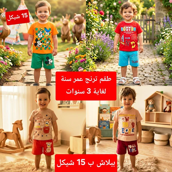 طقم ملابس أطفال - مواليد - سوق غزة