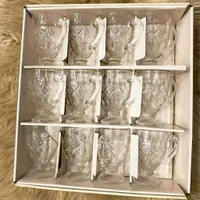 طقم أكواب زجاجية بتصميم كلاسيكي - 12 قطعة