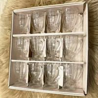 طقم أكواب زجاجية بيد - 12 قطعة
