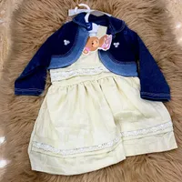 طقم فستان صيفي مع جاكيت جينز - تيدي بير (Teddy Bear)