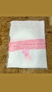 غطاء مواليد قطني مزين بفيونكة