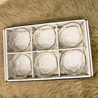 أكواب زجاجية مزخرفة - طقم 6 قطع