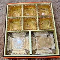 أطباق تقديم زجاجية مربعة (طقم 6 قطع)