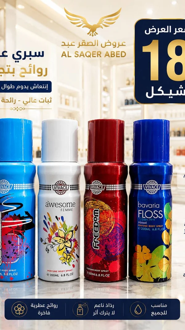 بخاخ معطر للجسم - فيفاشي (Vivace) - إكسسوارات ومكياج وعناية - سوق غزة