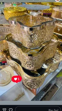 طقم صناديق تخزين ذهبية مزخرفة فاخرة