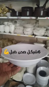 طقم أطباق بيضاء - 6 شيكل