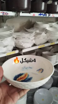 صحن تقديم بلاستيكي بنقشة الريش - سوق غزة