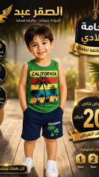 طقم صيفي للأطفال - الصقر عبد - سوق غزة