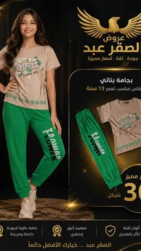 بجامة بناتي بتصميم فلاور - عروض الصقر عبد - سوق غزة