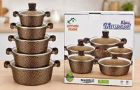 طقم قدور دايموند 10 قطع (Kitchen Home)