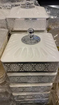 مضيفة حلو - تصميم فضي وأبيض