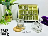 طقم أكواب زجاجية بنقشة مموجة - شاور هوم لايف (Shawar Home Life)